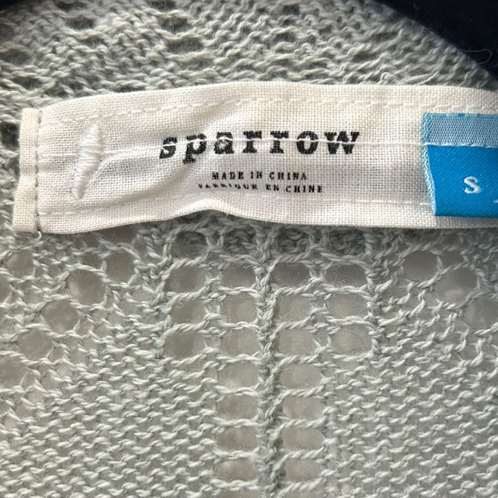 Anthropologie Sparrow Light Lambswool and Cotton Open-Front Knitted Sweater - Picture 3 of 7